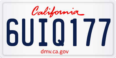 CA license plate 6UIQ177