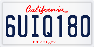 CA license plate 6UIQ180