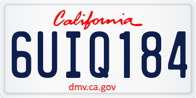 CA license plate 6UIQ184