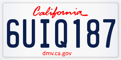 CA license plate 6UIQ187