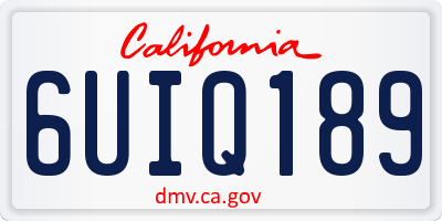 CA license plate 6UIQ189