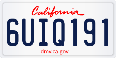 CA license plate 6UIQ191