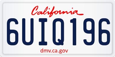 CA license plate 6UIQ196