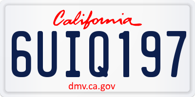 CA license plate 6UIQ197
