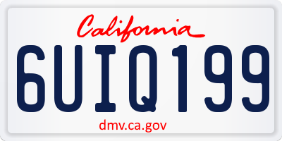 CA license plate 6UIQ199