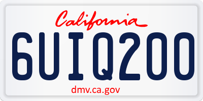 CA license plate 6UIQ200