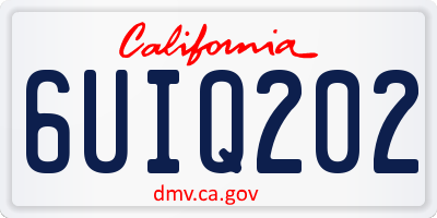 CA license plate 6UIQ202
