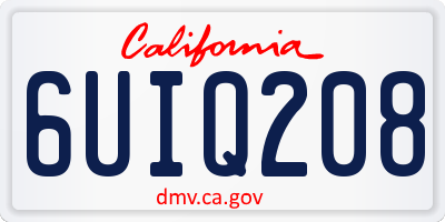 CA license plate 6UIQ208