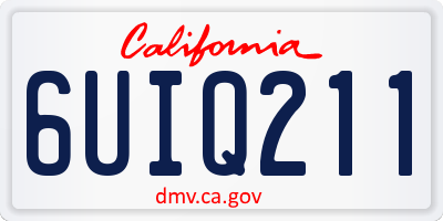 CA license plate 6UIQ211