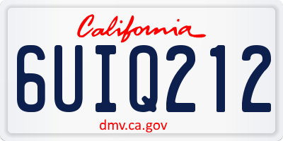 CA license plate 6UIQ212