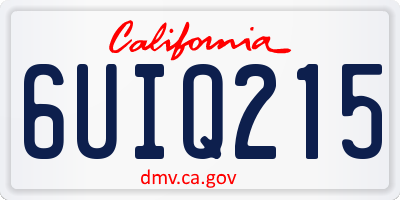 CA license plate 6UIQ215