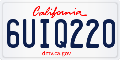 CA license plate 6UIQ220