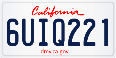 CA license plate 6UIQ221