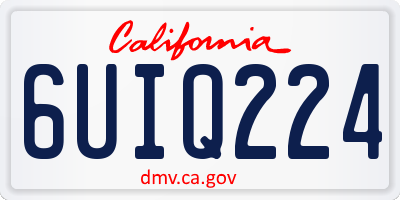 CA license plate 6UIQ224