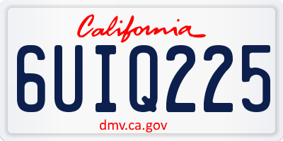 CA license plate 6UIQ225