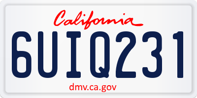 CA license plate 6UIQ231