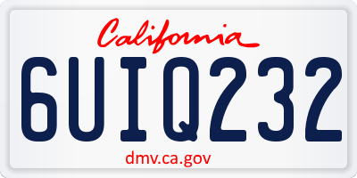 CA license plate 6UIQ232