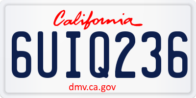 CA license plate 6UIQ236