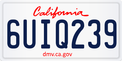 CA license plate 6UIQ239