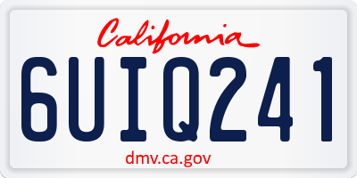 CA license plate 6UIQ241