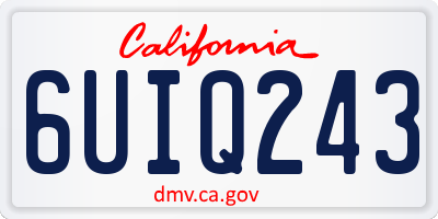 CA license plate 6UIQ243