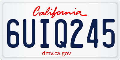CA license plate 6UIQ245