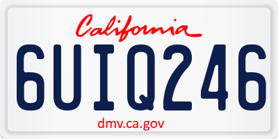 CA license plate 6UIQ246
