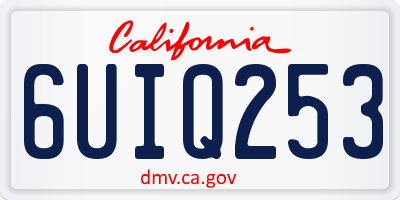 CA license plate 6UIQ253