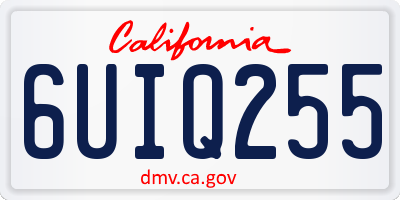 CA license plate 6UIQ255