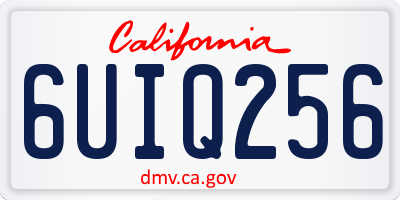 CA license plate 6UIQ256