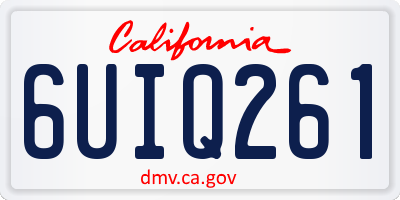 CA license plate 6UIQ261