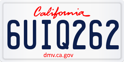 CA license plate 6UIQ262