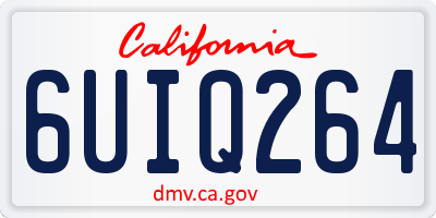 CA license plate 6UIQ264