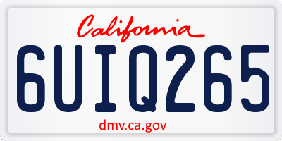 CA license plate 6UIQ265