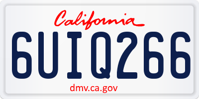 CA license plate 6UIQ266