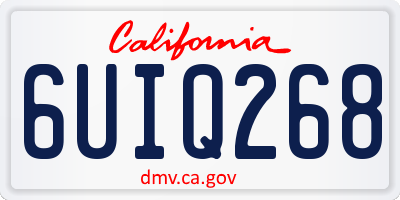 CA license plate 6UIQ268