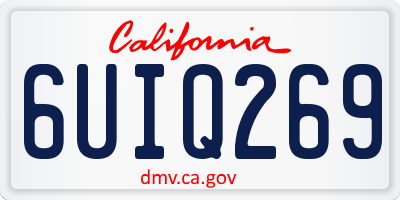 CA license plate 6UIQ269