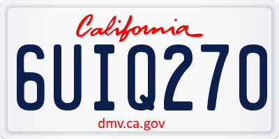 CA license plate 6UIQ270