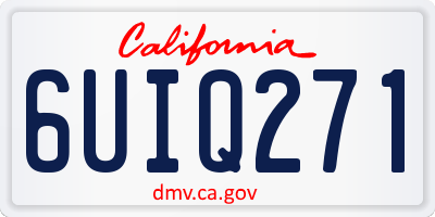 CA license plate 6UIQ271