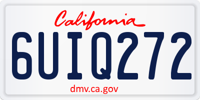 CA license plate 6UIQ272