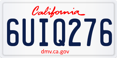 CA license plate 6UIQ276