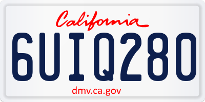 CA license plate 6UIQ280