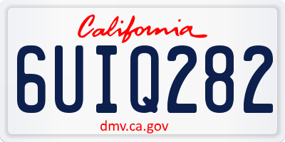 CA license plate 6UIQ282