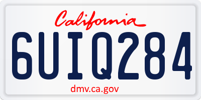 CA license plate 6UIQ284