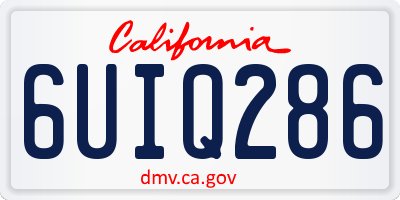 CA license plate 6UIQ286