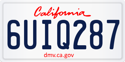 CA license plate 6UIQ287