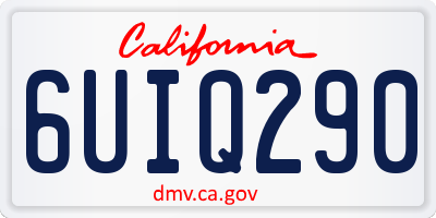 CA license plate 6UIQ290
