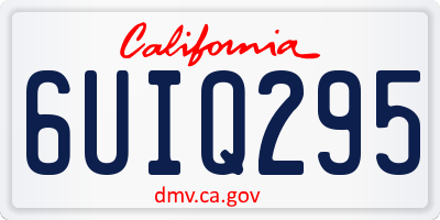 CA license plate 6UIQ295