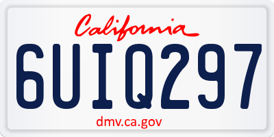 CA license plate 6UIQ297