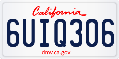CA license plate 6UIQ306